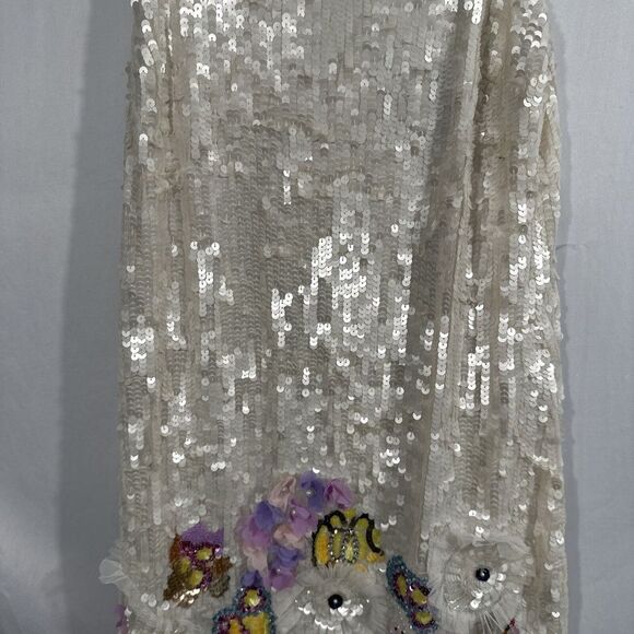 NEW Mac Duggal [ 4 ] Sequined Mixed Media Floral Embellished Mini Dress‎ S1068 - Picture 11 of 16